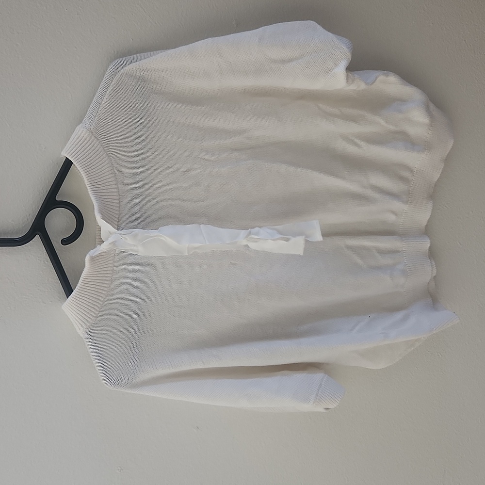 Ann Taylor Tie Back Short Sleeve Sweater Top - Picture 3 of 6